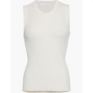 Helmut Lang Cutout Ribbed Knit Ivory Crean Tank size small